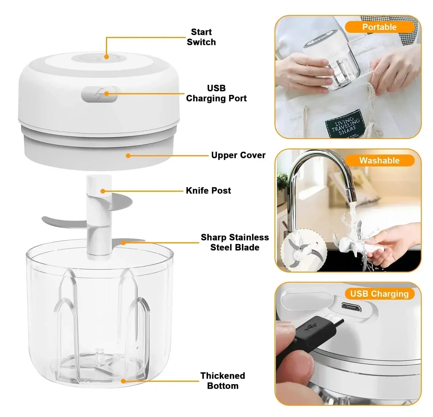 Stainless Steel Garlic Chopper Vegetable Meat Crusher