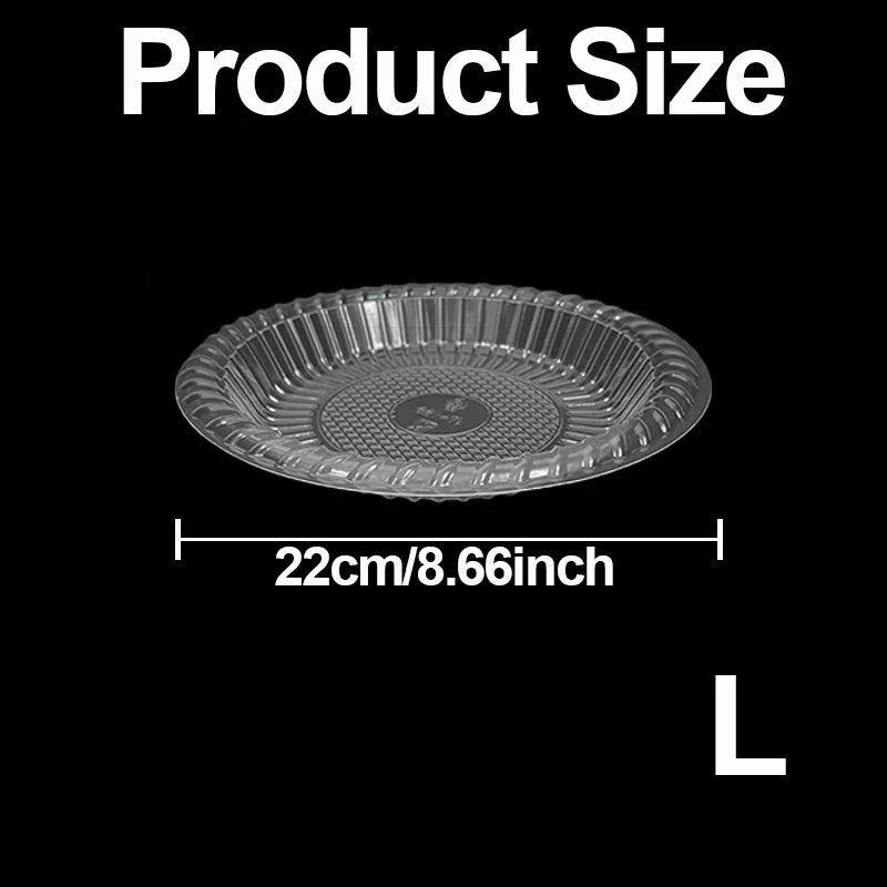 10/20/30PCS Disposable Plastic Plates Transparent Fruit Plates Dessert Salad Kitchen Family Gatherings Christmas Party Supplies