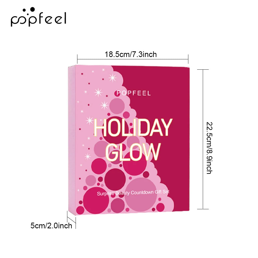 POPFEEL 24-Piece Valentine's Day Makeup Gift Set - Includes Eyeshadow Palette, Lipsticks & Surprise Cosmetics，Loved Ones.
