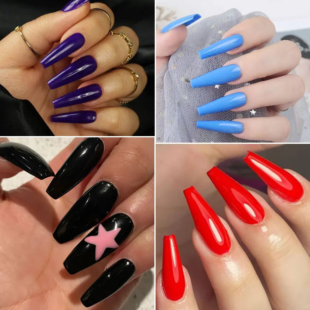 576pcs/Box Colorful Fake Nails  Cover Nail Tips