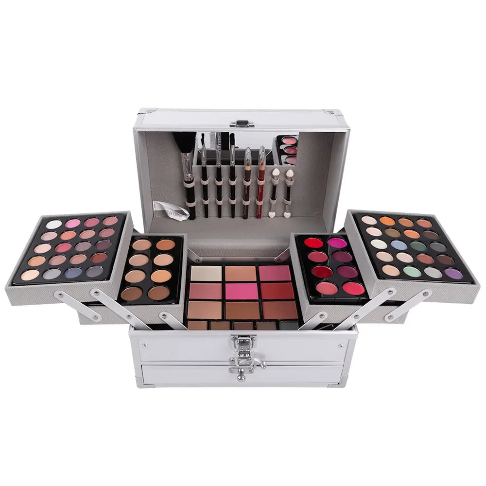 Cosmetics Gift Set for Women Full Kit All in One Make up Face Powder Eyeshadow Palette Lipstick Makeup Brushes Highlighter Bronzer