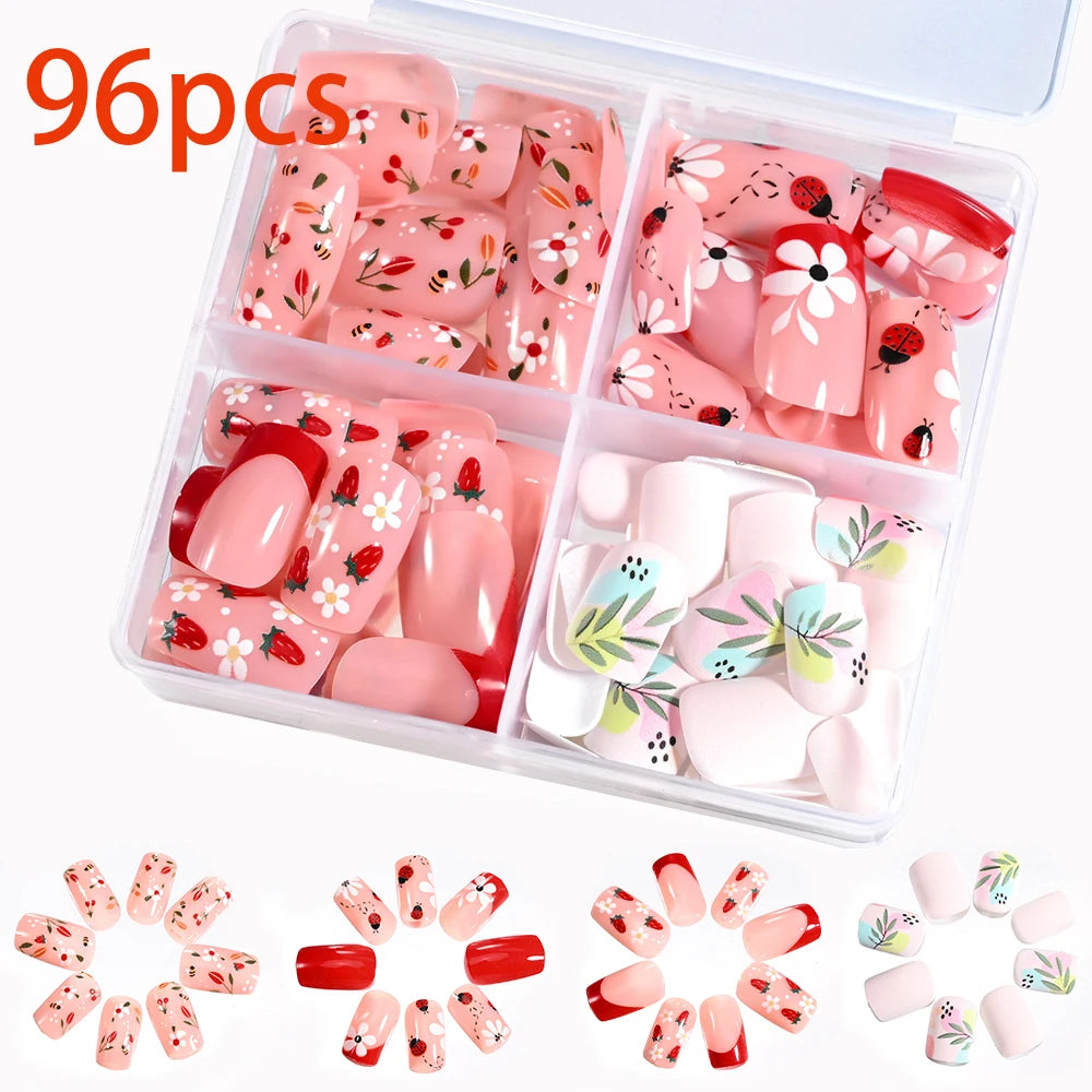 576pcs/Box Colorful Fake Nails  Cover Nail Tips