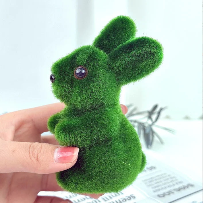Easter Rabbit Green Foam Flocking Simulation Three-dimensional Moss Rabbit Handicraft Decorations Gardening Decoration