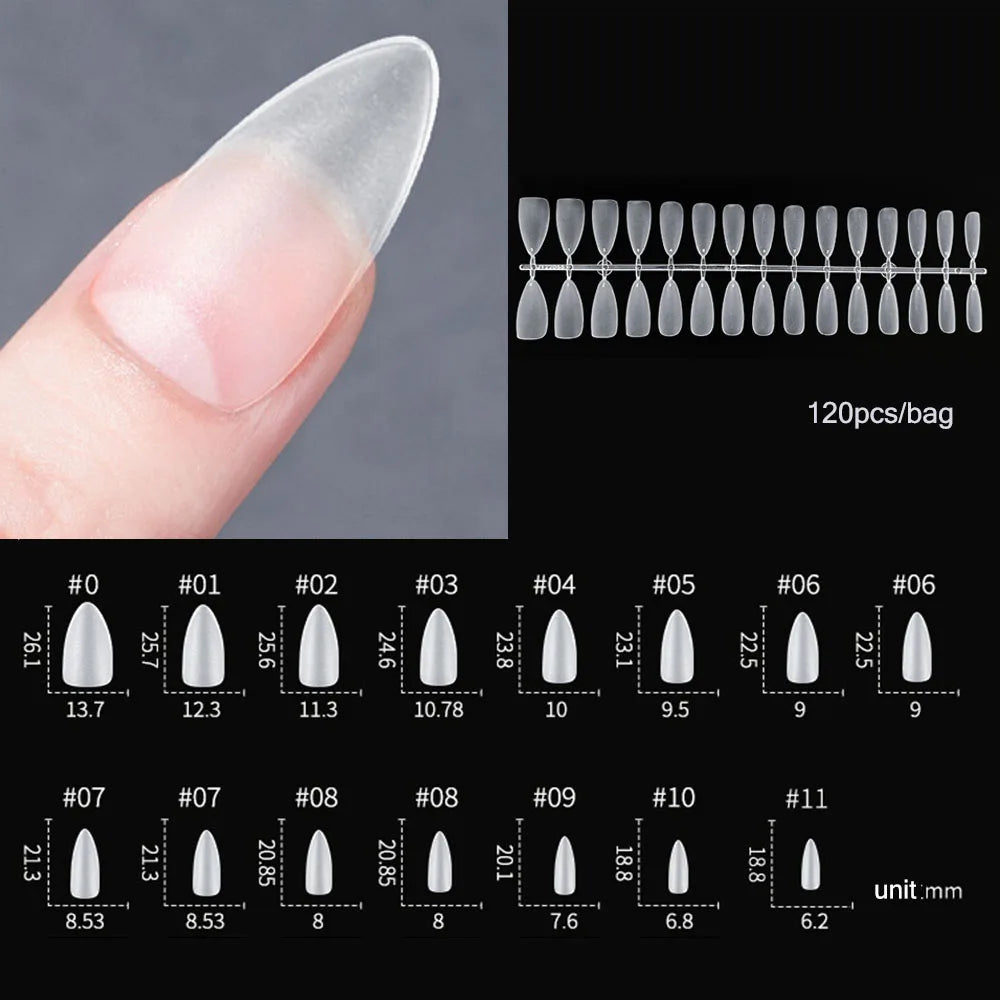 120pcs False Nails Transparent Press on Nails