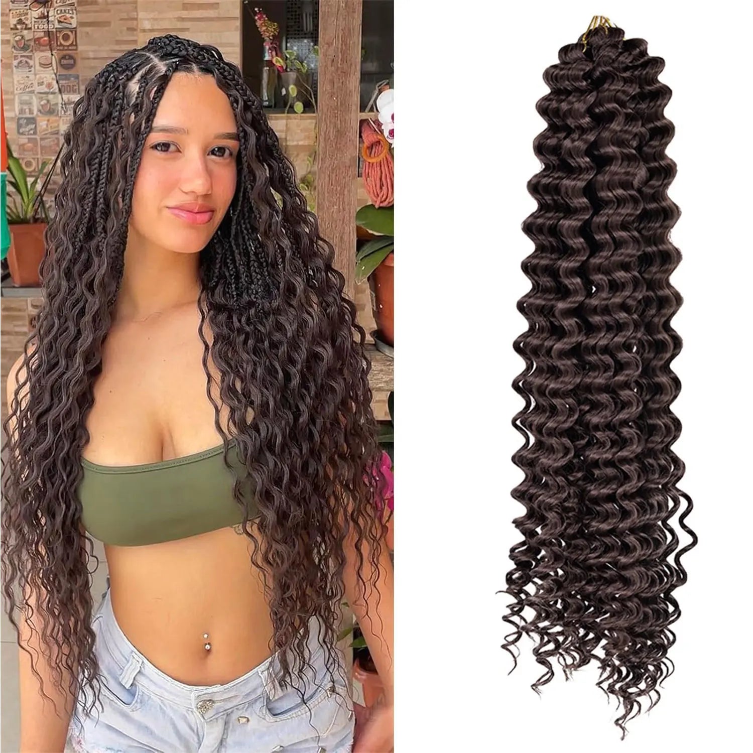 Deep Wave Hair Bundles 613 Piano Blonde Natural Synthetic Hair Extensions Ombre Thick Ponytail Loose Boho Braid Hair