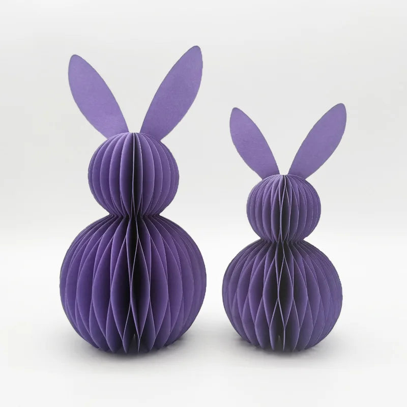 Easter Bunny 3D Ornament Paper Honeycomb Bunnies Easter Day Party Decorations Cute Rabbit For Wedding Birthday