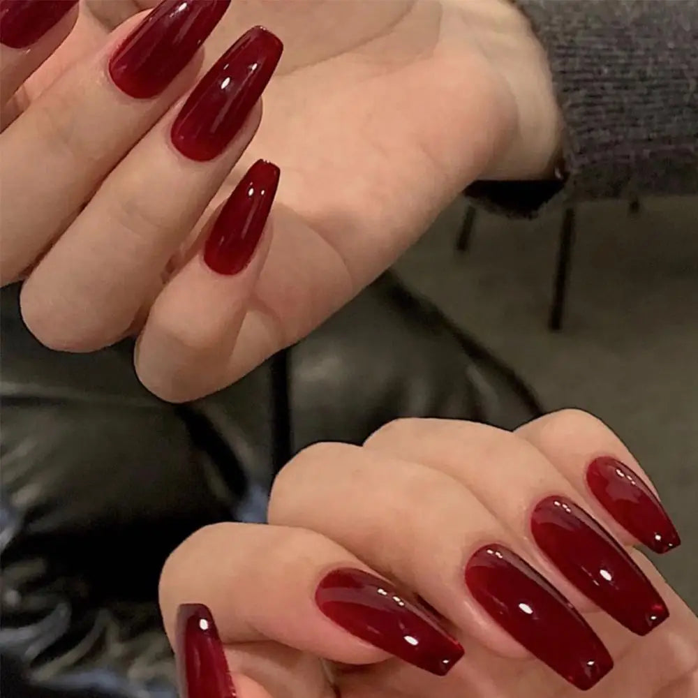24pcs Gradient Fake Nails French Ballerina Nail