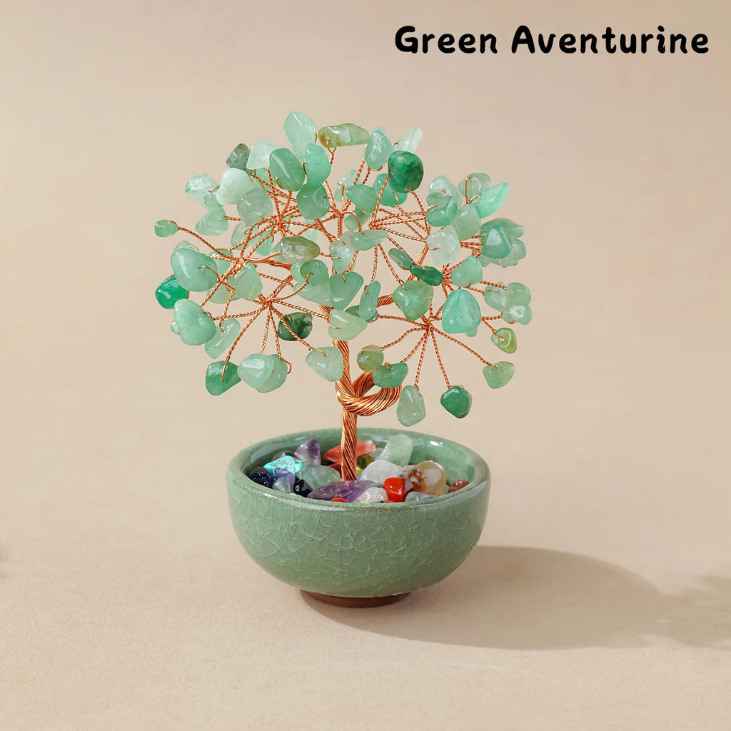 Natural Crystal Tree Energy Stone Money Home Decor