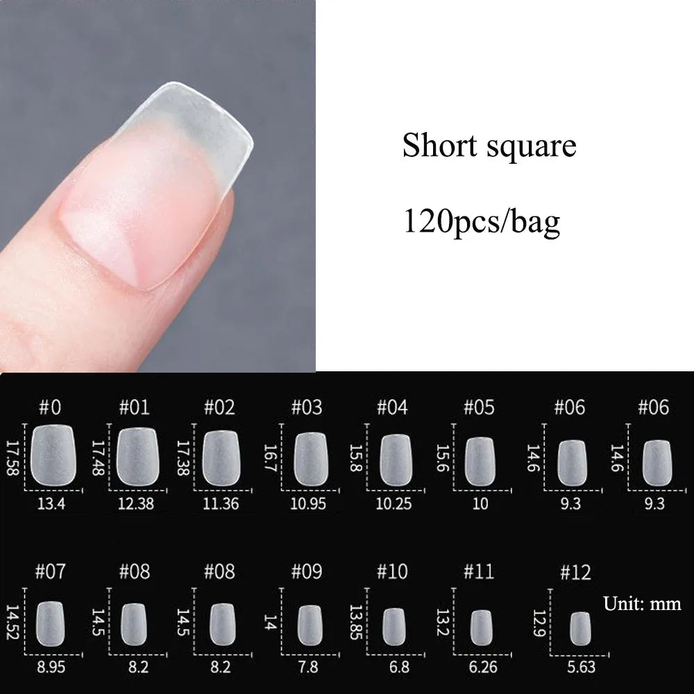 120pcs False Nails Transparent Press on Nails