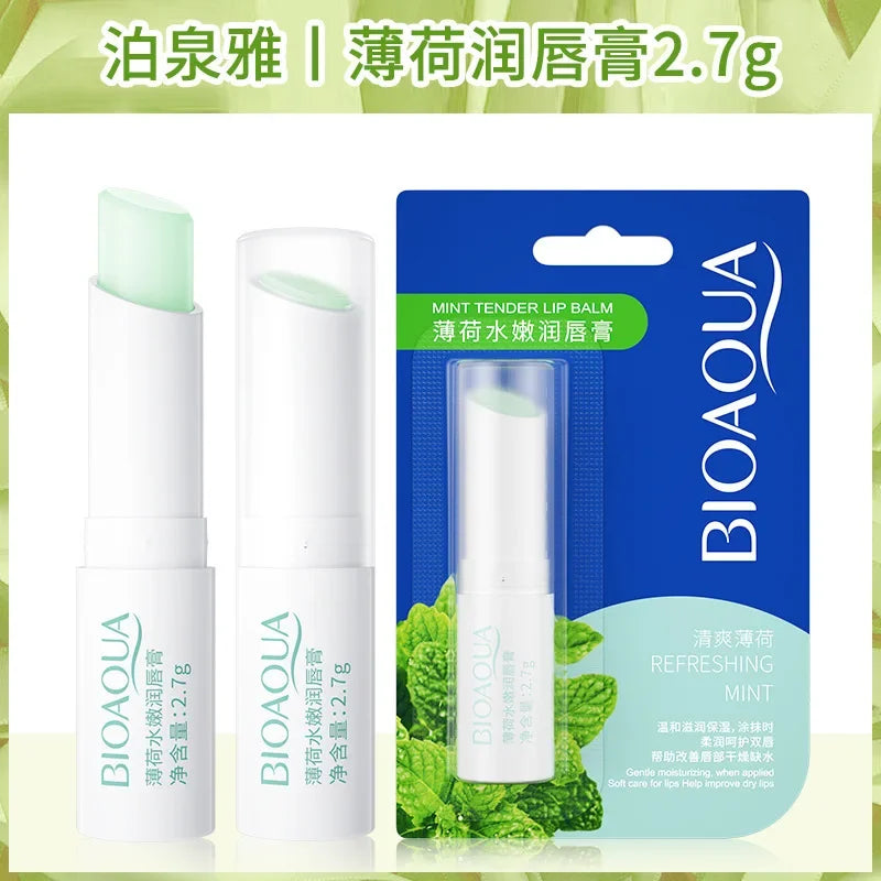 BIOAQUA Natural Aloe Moisturizing Lip Balm Colorless Refine Repair Lip Wrinkles for Woman Winter Lip Care 1 Pcs
