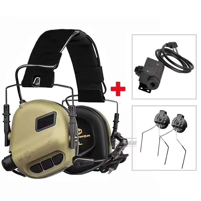 Tactical Communication Headset,  Equipped with ARC Rail Adapter, Anti-Noise Headset