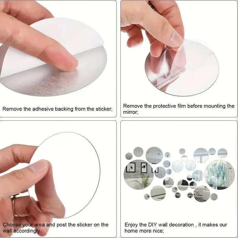Acrylic Mirror Wall Sticker Round Decorative Mirror for Living Room