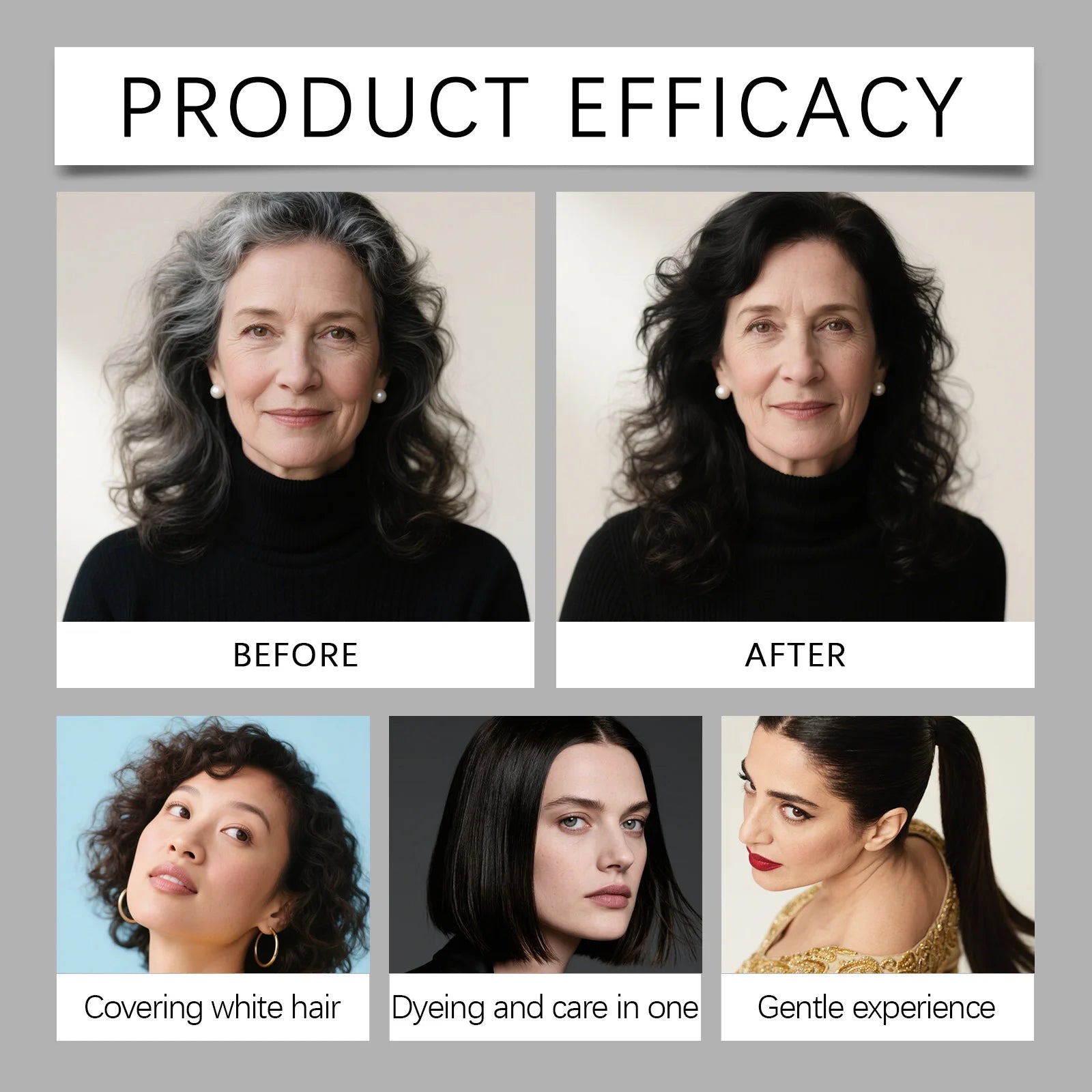 Instant Hair Color Wax Cover Gray Hair Black Touch Up Waterproof Natural Looking Travel Size For Formula Quick Styling Solution