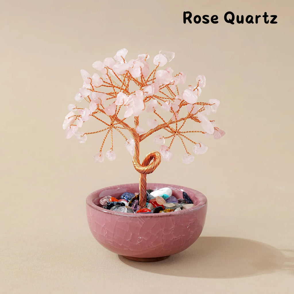 Natural Crystal Tree Energy Stone Money Home Decor