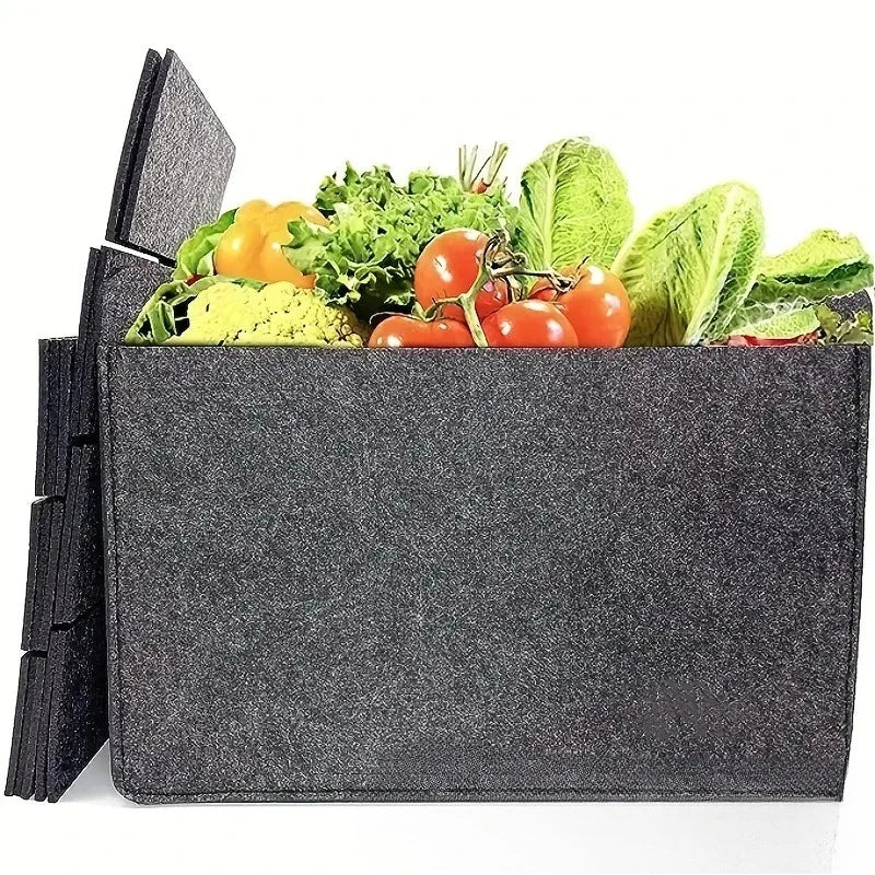 12-Compartment Felt Storage Basket, Portable & Modular Design for Kitchen, Home, and Beverage Organization