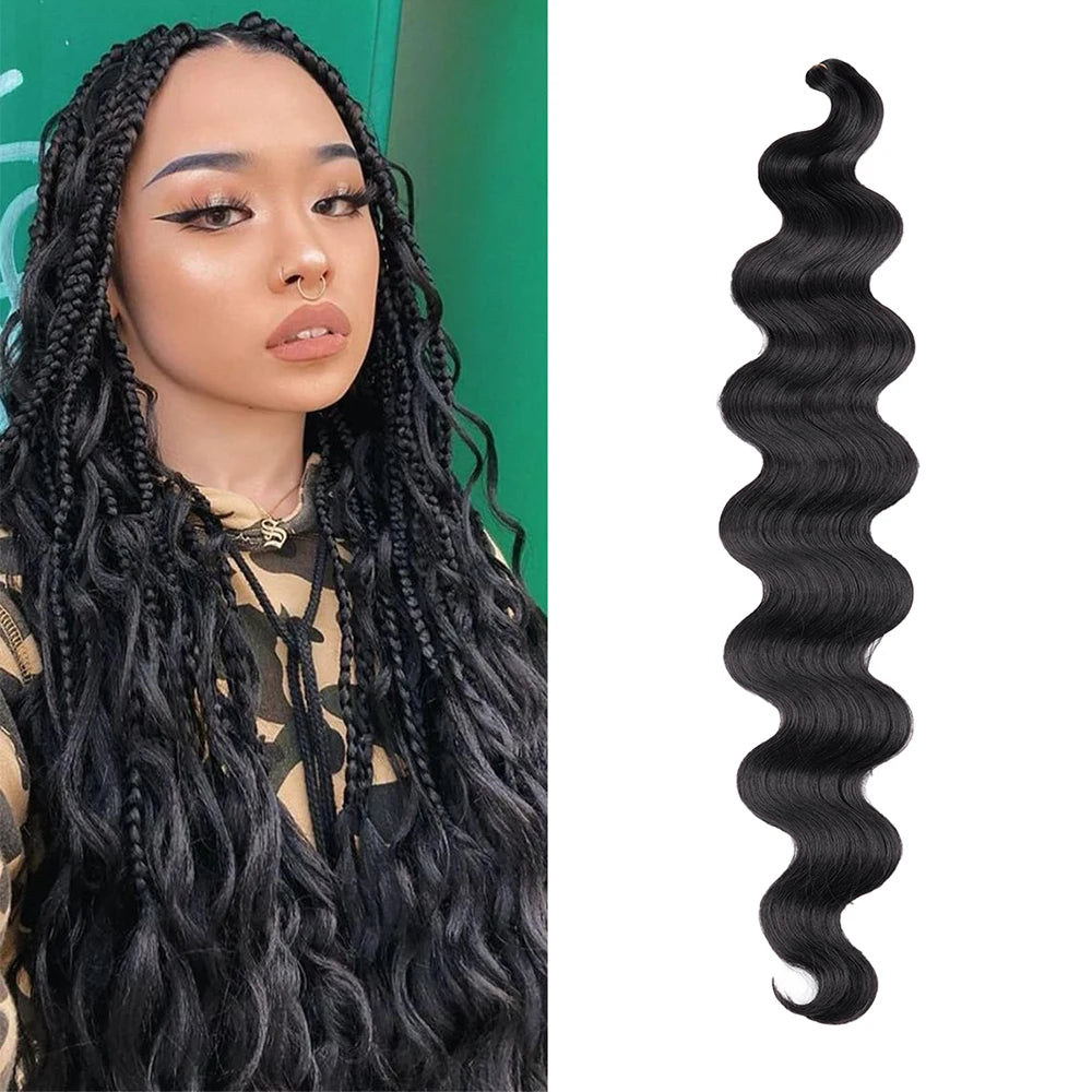 Deep Wave Hair Bundles 613 Piano Blonde Natural Synthetic Hair Extensions Ombre Thick Ponytail Loose Boho Braid Hair