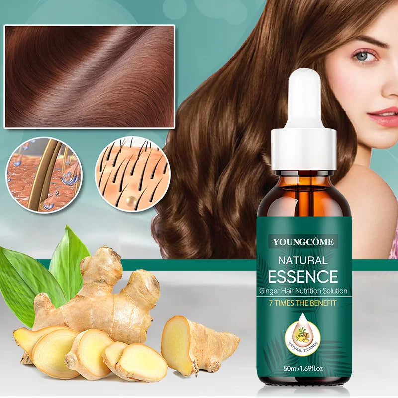 Natural Ginger Hair Care Serum | 7X Strength & Repair | Frizz-Free | All Hair Types | Leave-In Nourishment