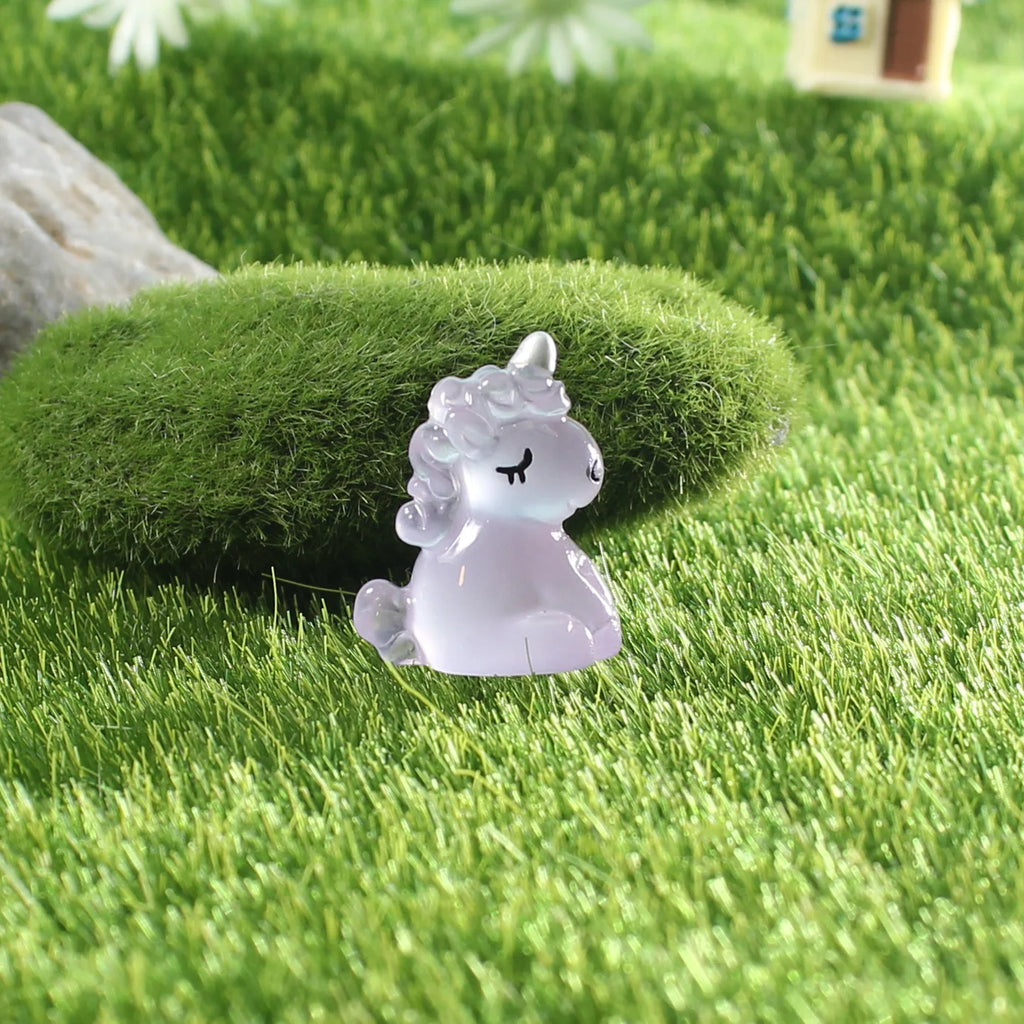 10Pcs Kawaii Cute Luminous 3D Unicorn Horse Charms Animal Pendants for Jewelry Making DIY Earrings Keychain Findings Toys