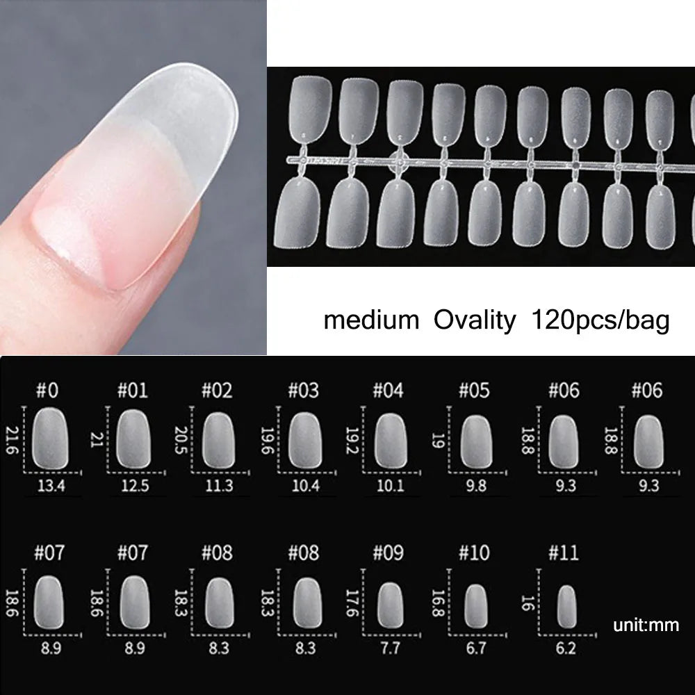120pcs False Nails Transparent Press on Nails