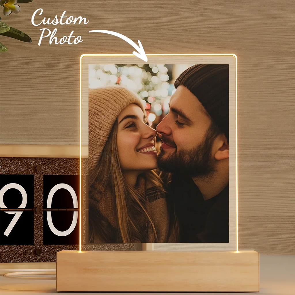 Custom Couple collage Photo Led night light, Personalized acrylic night light with photo and text, custom photo light,
