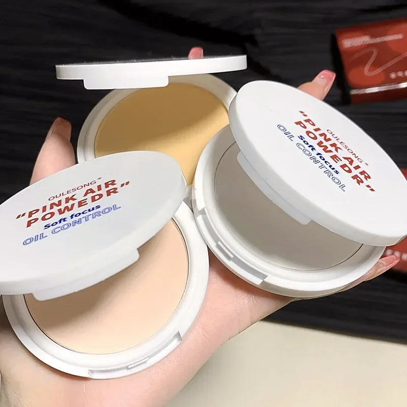 Pressed Powder Transparent White Brighten Oil Control Concealer Lasting Natural Face Makeup Setting Powder Waterproof Cosmetic