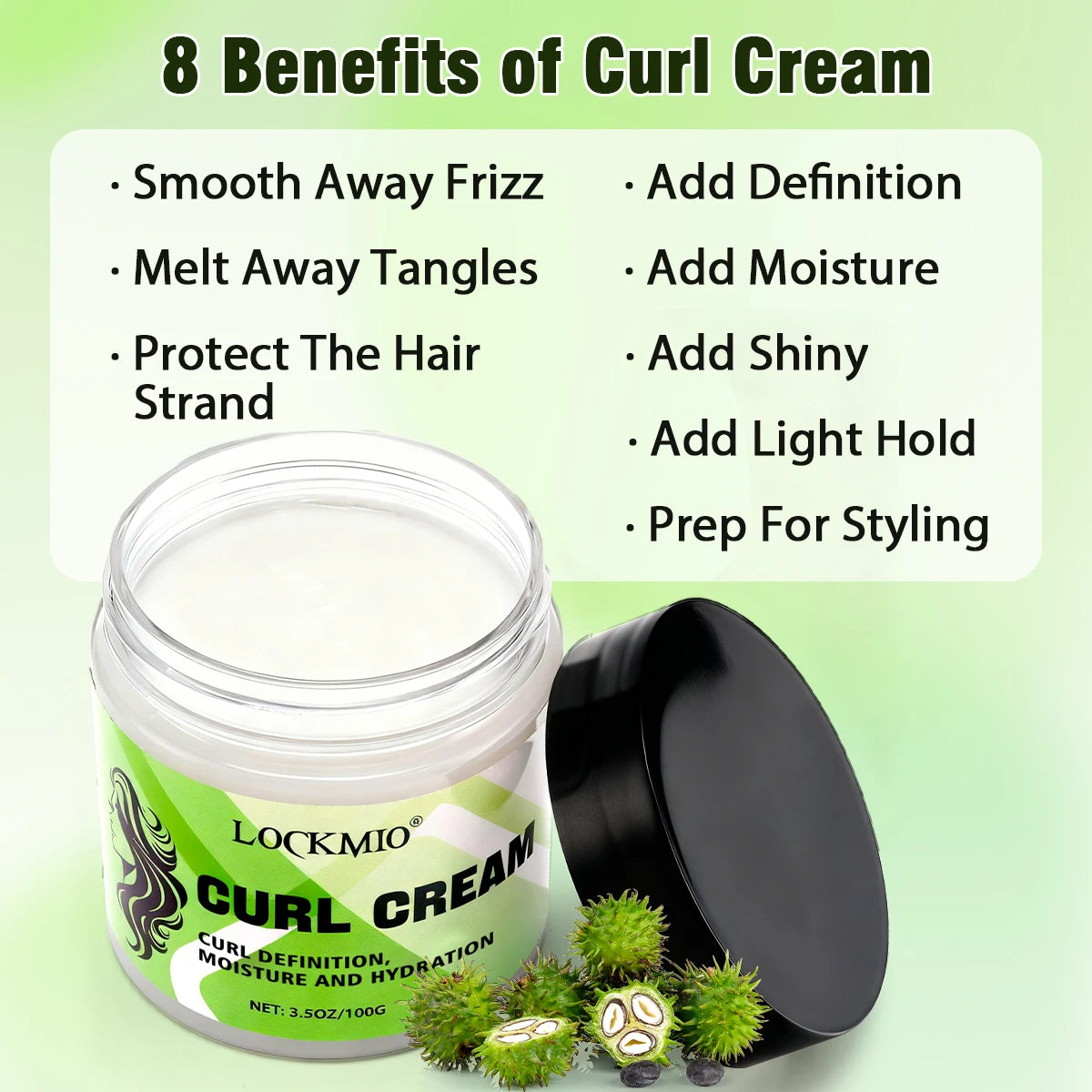 Women Hair Care Styling Products Moisturizing Nourishing Rosemary  Mint Oil Smoothing Shine Curl Cream Massage Detangling Brush