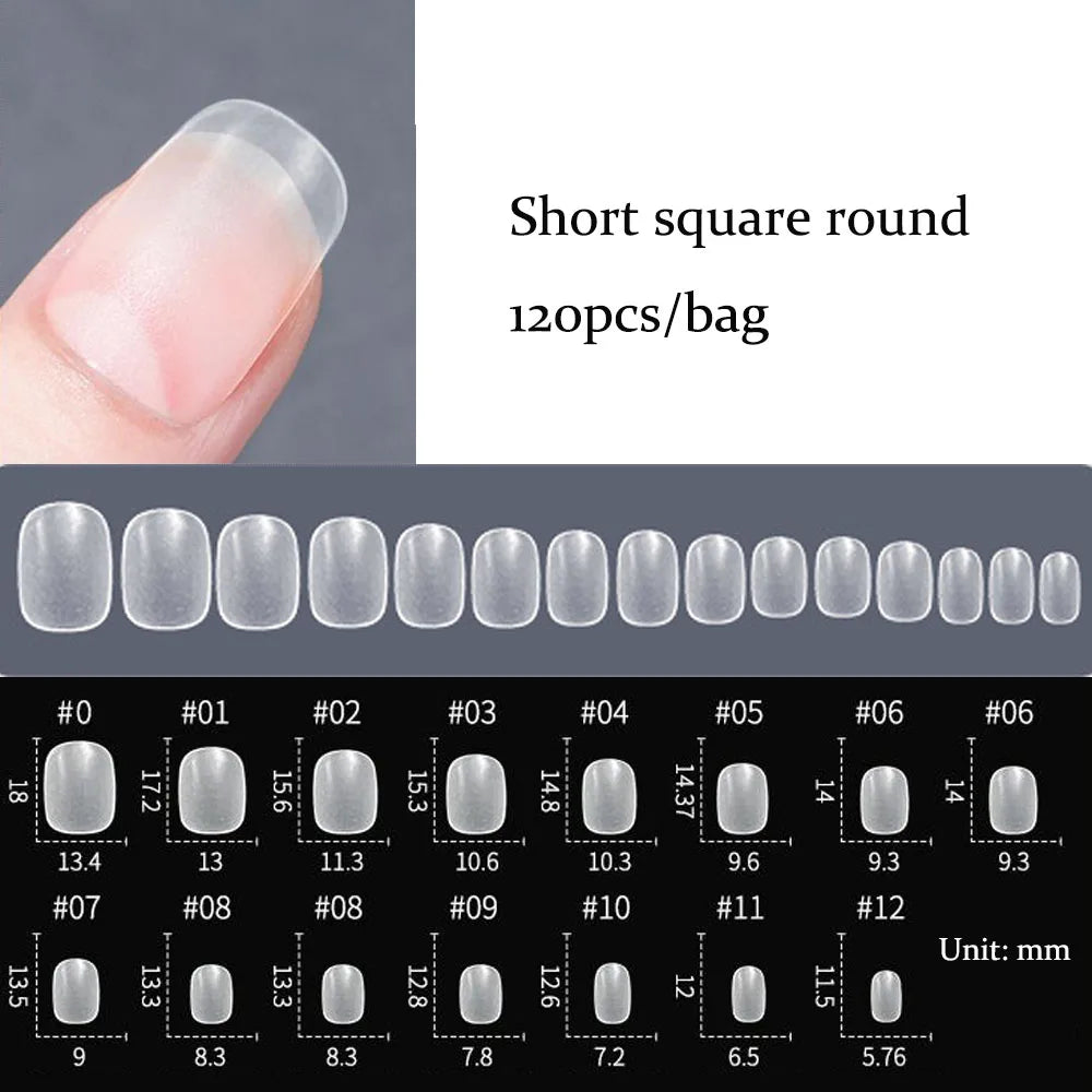 120pcs False Nails Transparent Press on Nails