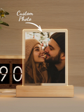 Custom Couple collage Photo Led night light, Personalized acrylic night light with photo and text, custom photo light,