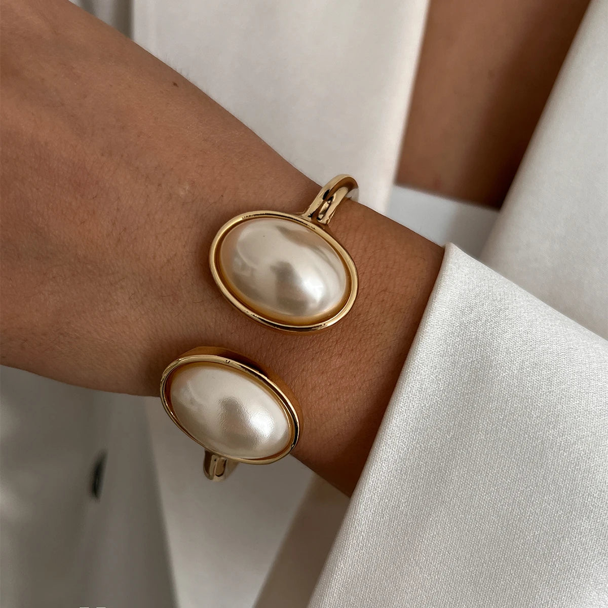 KunJoe 6 Styles Geometric Gold Color Cuff Spring Bangles for Women Vintage Metal Chunky Wide Hand Bracelets Fashion Jewelry Y2K