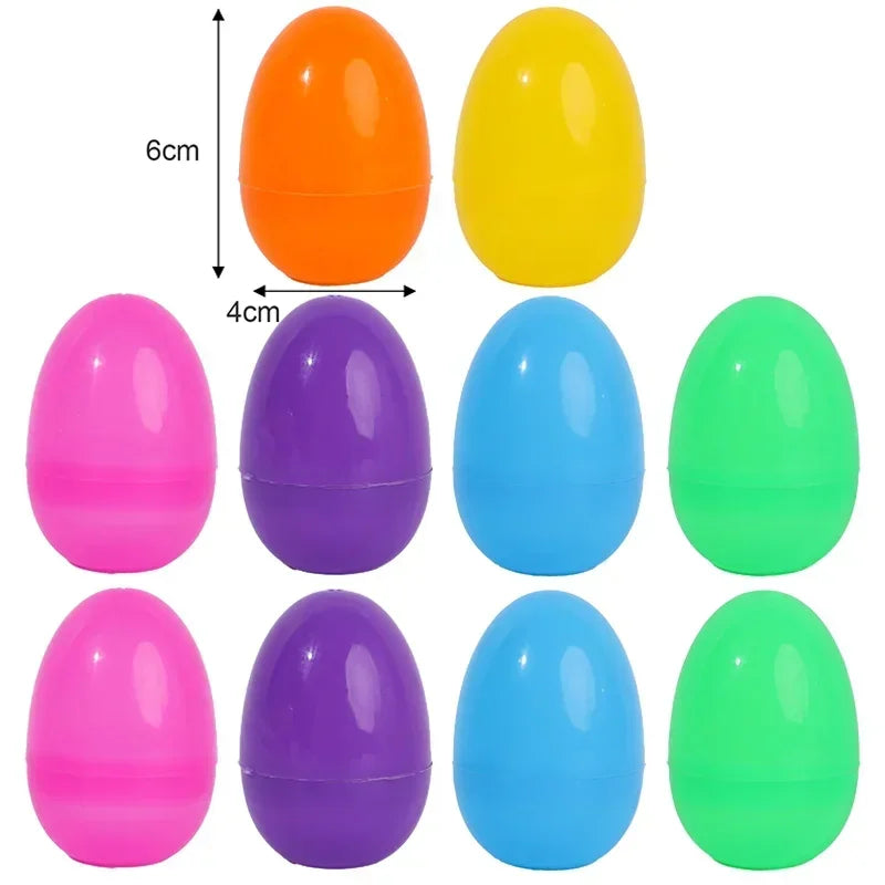 10/50PCS Plastic Easter Eggs Fillable Plastic Egg Kids Toy Colorful Gift Packaging Box Easter Party Hunt Game DIY Craft Supplies