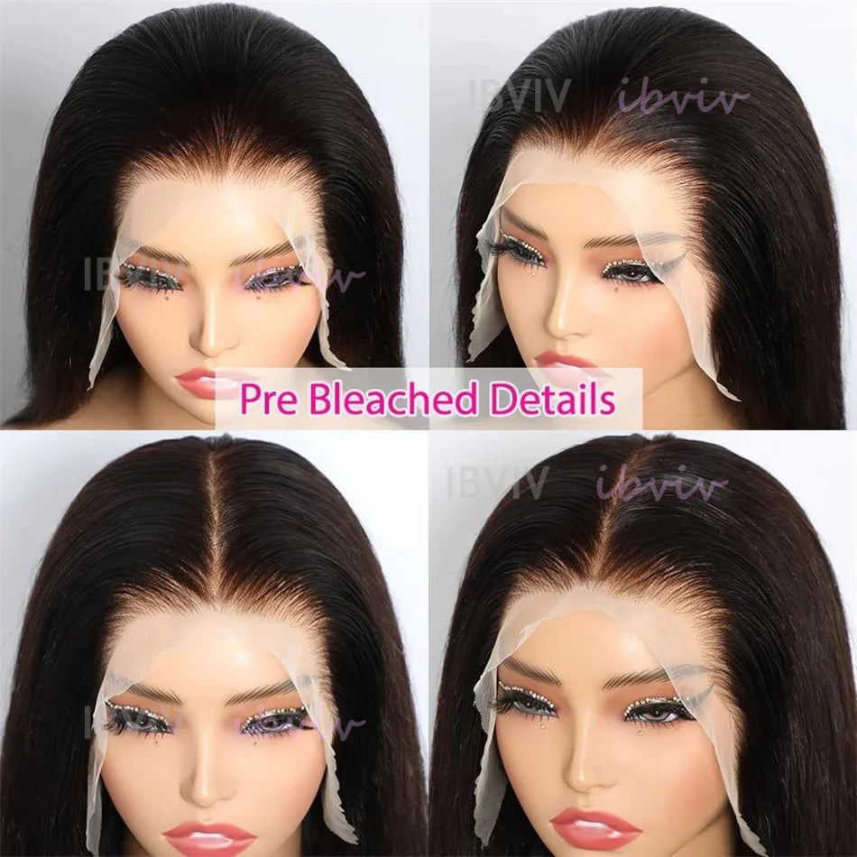 100% 210Density 13x4 Glueless Bob Human Hair Lace Front Wig Raw Vietnamese Bone Straight Preplucked Lace Frontal Human Hair Wigs