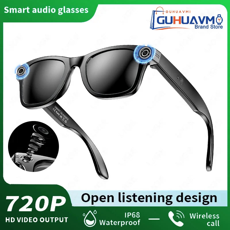New AI Smart Glasses 800W Pixel Camera Bluetooth HD Call Voice Assistant Stereo Music Player Translate 6K Photochromic Glasses
