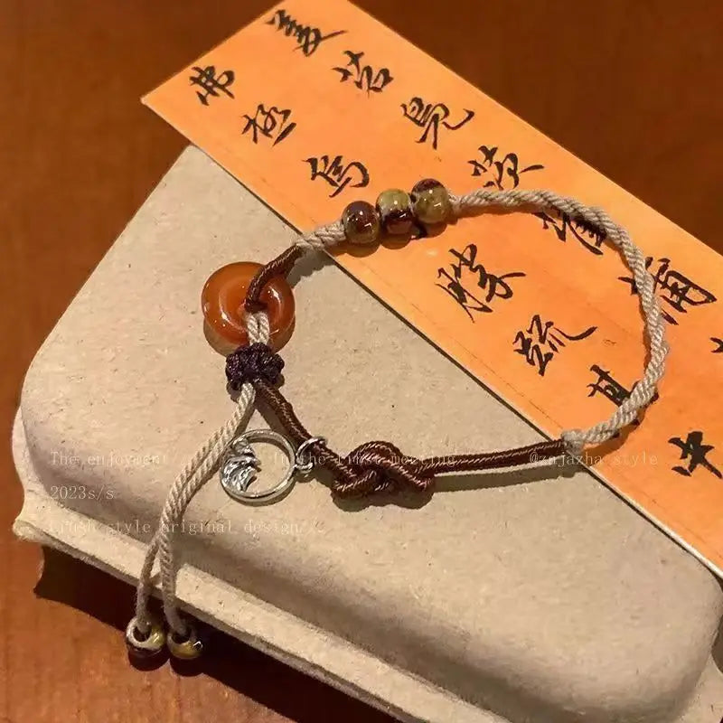 Chinese Style Tassel Beaded Bracelet for Women Retro Butterfly Pendant Charm Bracelets Temperament Bangles Fashion Jewelry Gifts