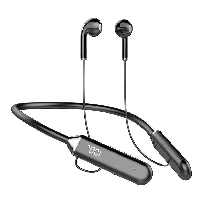 New Sport Neckband Earphone Smart digital display Bluetooth headset, rechargeable, long life, gaming/running neck wireless heads
