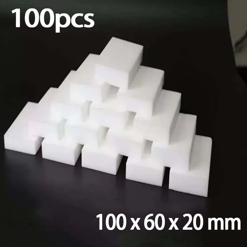 100Pcs Melamine Sponge Cleaner, Magic Eraser for Kitchen, Bathroom, Car, Office Cleaning Tools