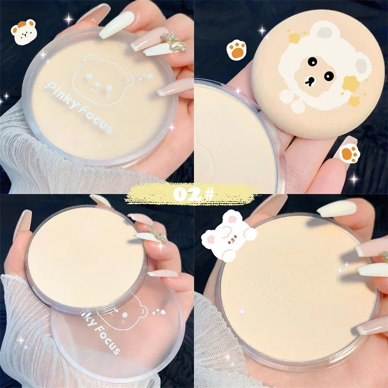Pressed Powder Transparent White Brighten Oil Control Concealer Lasting Natural Face Makeup Setting Powder Waterproof Cosmetic