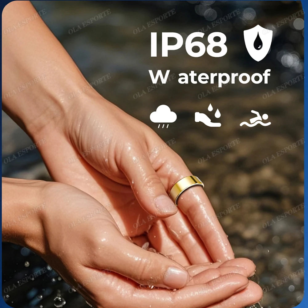 For  Smart Ring Men Women Bluetooth Monitor Blood HeartRate Blood Oxygen Monitor Smartring MultiSport 5ATM Waterproof
