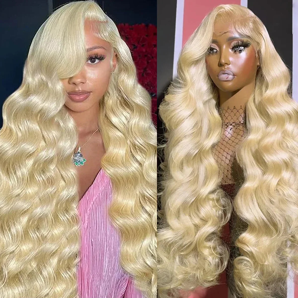 36 Inch #613 Honey Blonde 220% Density Body Wave 13x4 13x6 HD Transparent Lace Frontal Wig Brazilian Human Hair Wigs For Women