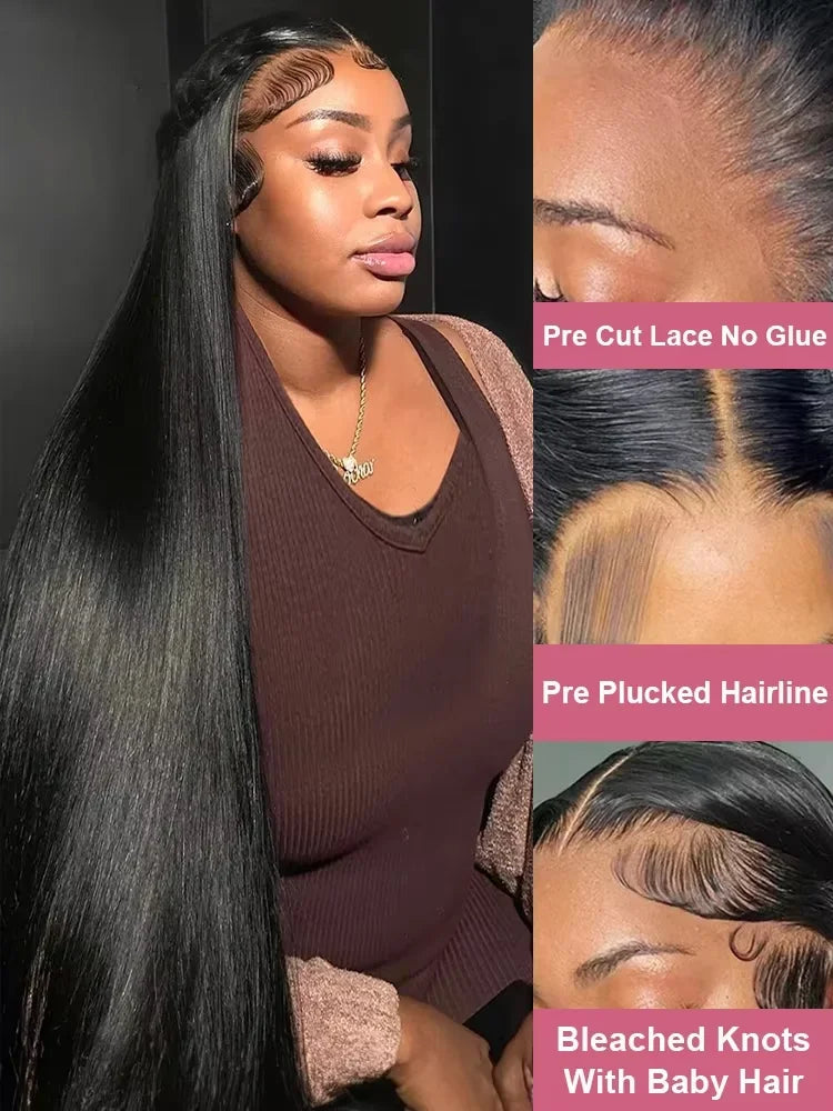 250 Density 13x6 Bone Straight Hd Lace Front Wig 40 Inch 13x4 HD Lace Frontal Human Hair Wigs For Women Brazilian Hair Wigs