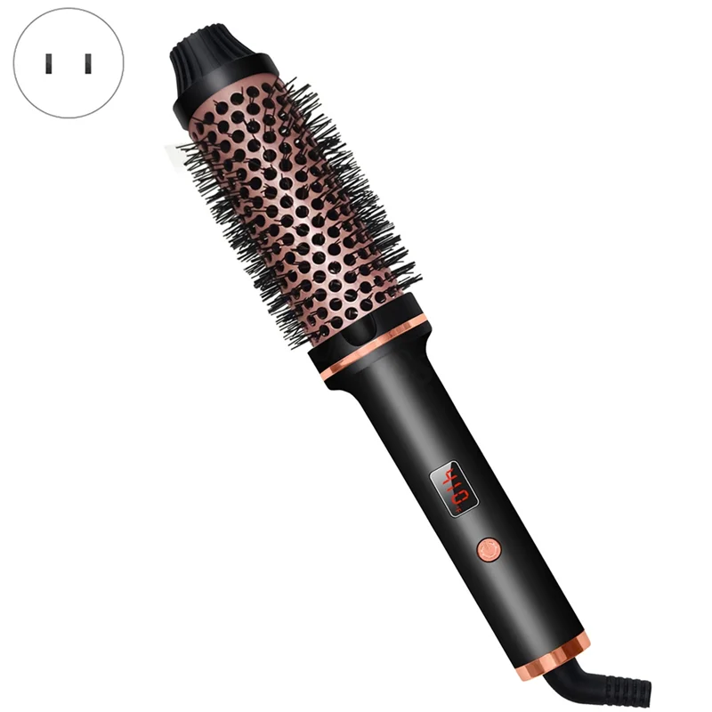 A44Z-3In1 Ionic Hair Curler Straightener Professional Curling Iron Heated Hair Styling Brush Anti-Scald Thermal Brush