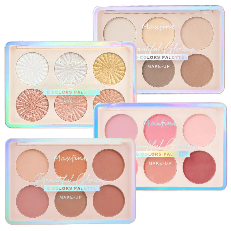 Color-retaining contour palette highlights all the functions of contour, which is a portable high-gloss cosmetic blush plate.