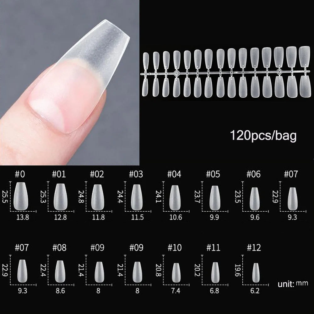 120pcs False Nails Transparent Press on Nails