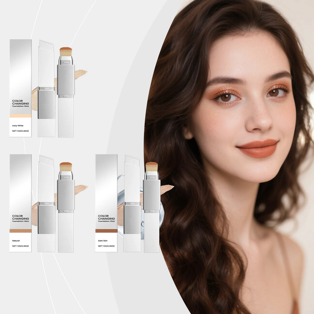 Color Changing Foundation Stick Brighten Matte Concealer Lightweight Moisturize Lasting Makeup Multifunctional Foundation Stick