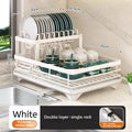 Stainless Steel Dish Drying Rack Adjustable Kitchen Plates Organizer with Drainboard Over Sink Plate Drainer Storage Organizer