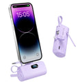 Battery Pack Mini Portable Charger 5000mAh PowerBank,Built-in ioS Interface & USB-C Cable Cell PhonePortable Power, LED Display