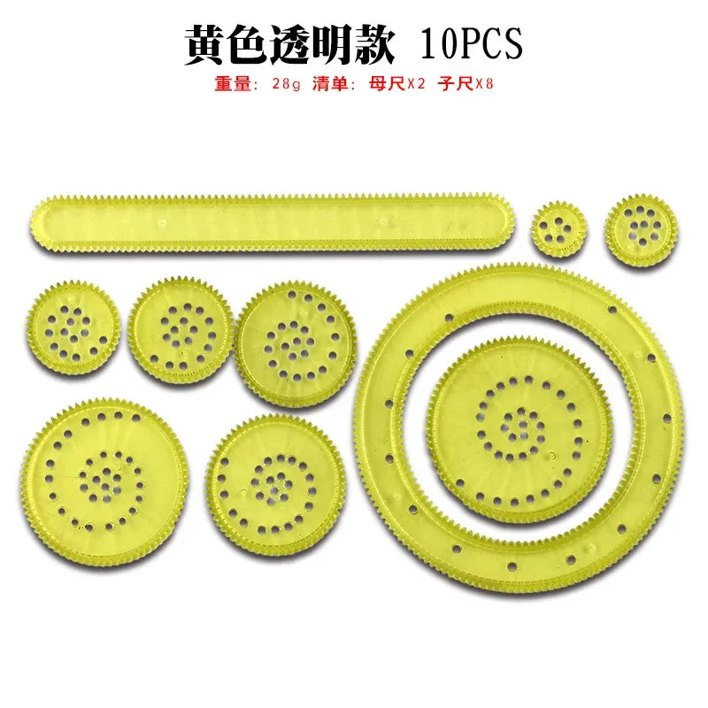 Funny Interlocking Gears Wheels Spirograph Drawing Toys Set Creative Educational Toy for Children Painting Drawing Accessories