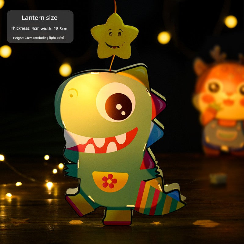 Mid-Autumn Festival Kids DIY Lantern Handmade Material Package Kindergarten Creative Rabbit Lamp Satchel Luminous Music Lantern