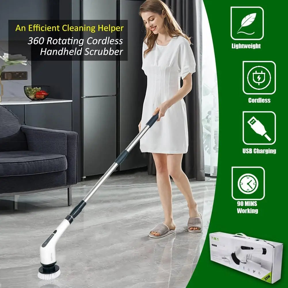 Multifunctional Electric Cleaning Brush 9-in-1 Bathroom Window Kitchen Toilet Automotive Household Rotating Cleaning Machine