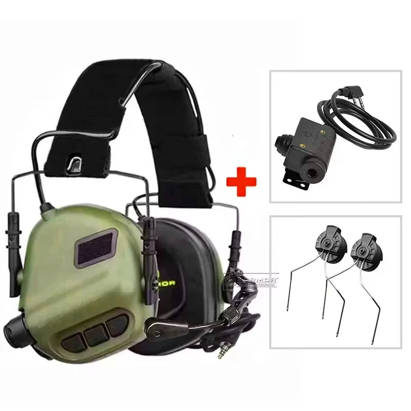 Tactical Communication Headset,  Equipped with ARC Rail Adapter, Anti-Noise Headset