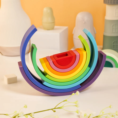 1Set Baby Rainbow Colors Silicone Stacking Toys Montessori Creative Toys BPA Free Food Grade Silicone Early Education Kids Gifts